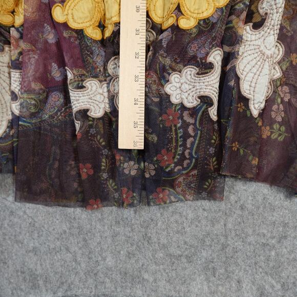 Johnny Was Dress Womens Small Jovie Mesh Biya Flared Skirt Floral Boho - Picture 10 of 11